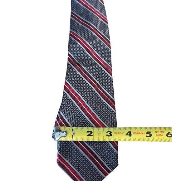 Men’s Pronto NWT Silk Tie Blue And Red Stripe Sleek Elegant Classic Stylish - Picture 5 of 6